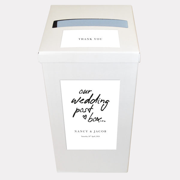 Freehand Script Iridescent Personalised Wedding Post Box - Fast ...