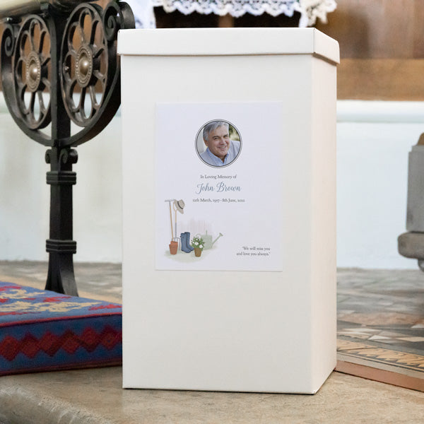 Funeral Post Box - Gardening Wellies
