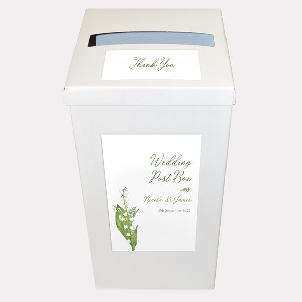 Lily of the Valley Iridescent Personalised Wedding Post Box