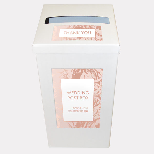 Marble Dream Foil Personalised Wedding Post Box