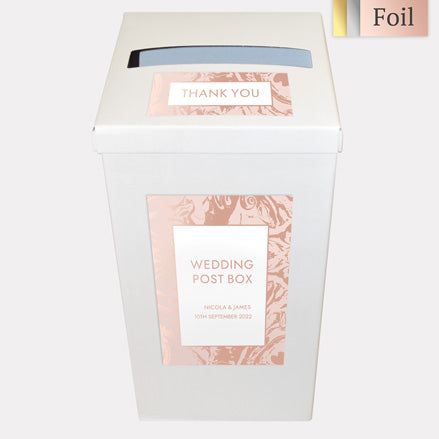 Marble Dream Foil Personalised Wedding Post Box