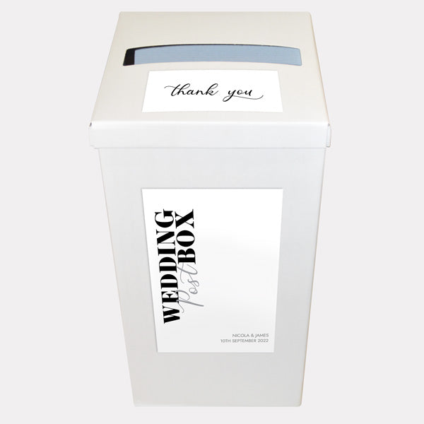 Minimalist Typography Personalised Wedding Post Box