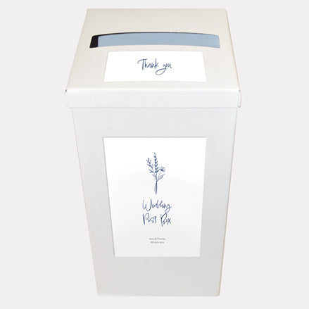 Modern Sprig Iridescent Personalised Wedding Post Box