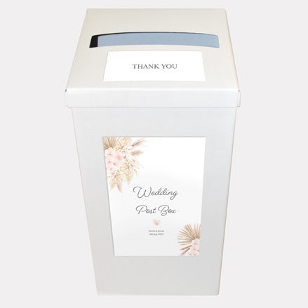 Pampas Floral Personalised Wedding Post Box