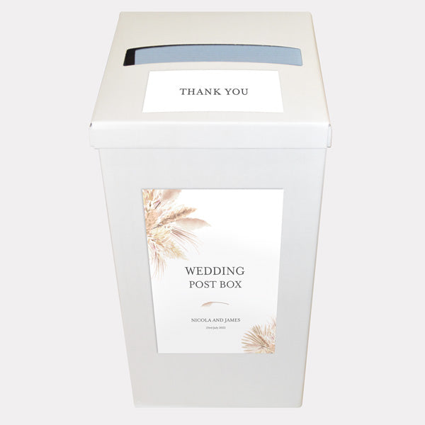 Pampas Grass Personalised Wedding Post Box