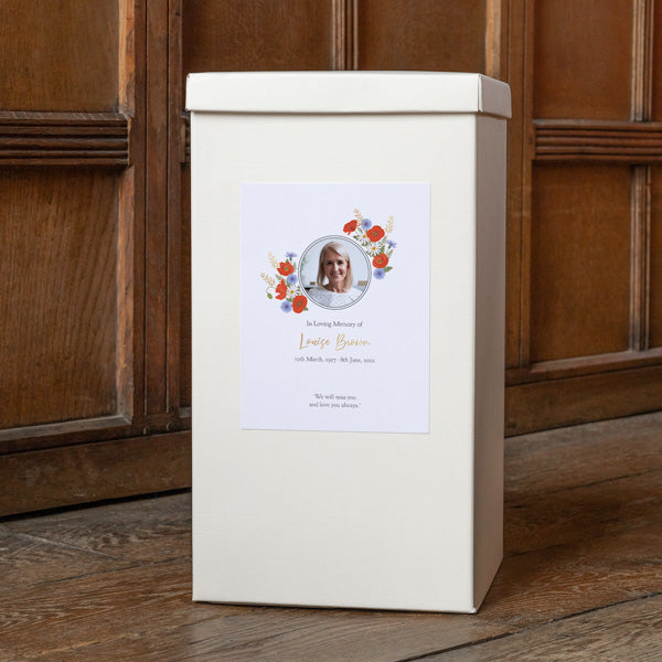 Foil Funeral Post Box - Poppies & Daisies