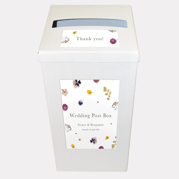 Pressed Flowers Personalised Wedding Post Box