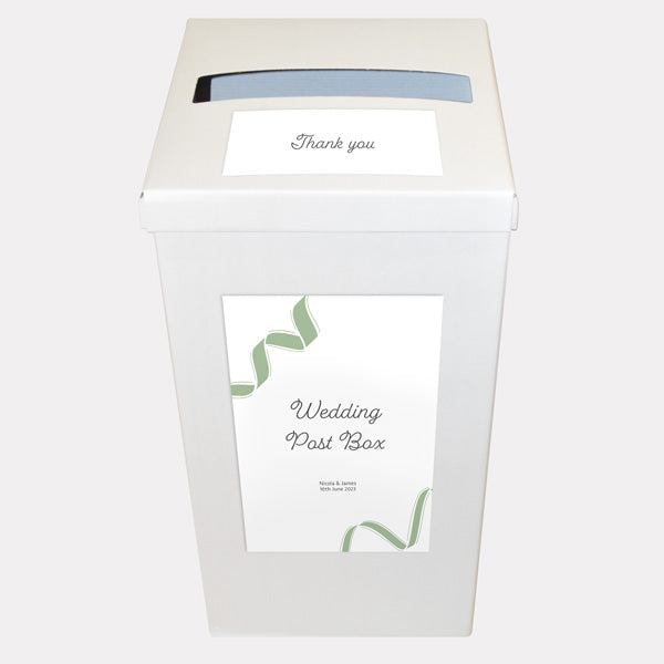 Ribbon Border Personalised Wedding Post Box - Fast Delivery at Dotty ...
