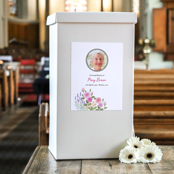 Funeral Post Box - Roses & Lavender