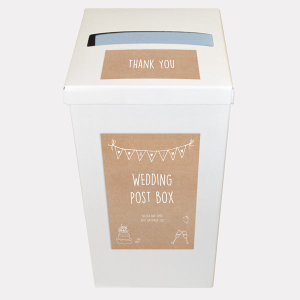 Rustic Wedding Charm Personalised Wedding Post Box