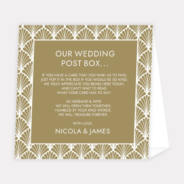 Art Deco Elegance Iridescent Personalised Wedding Post Box