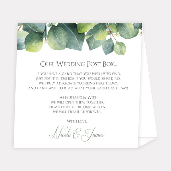 Eucalyptus Garland Personalised Wedding Post Box