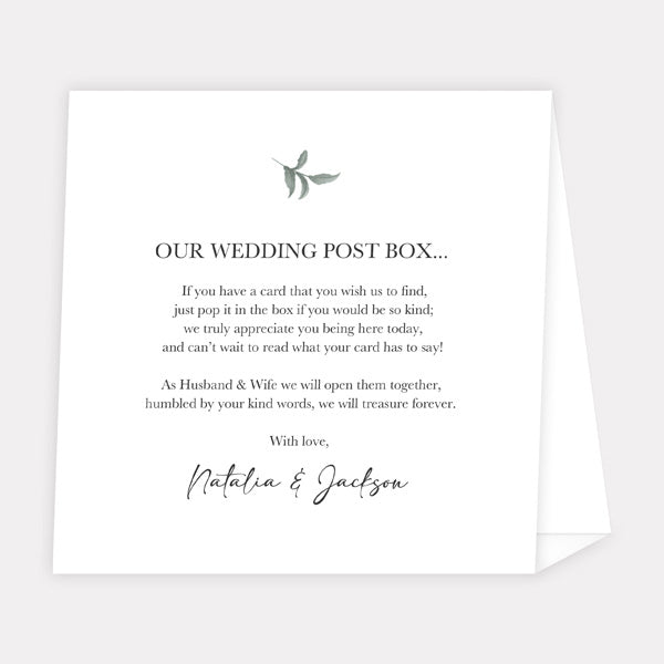 Eucalyptus Heart Personalised Wedding Post Box