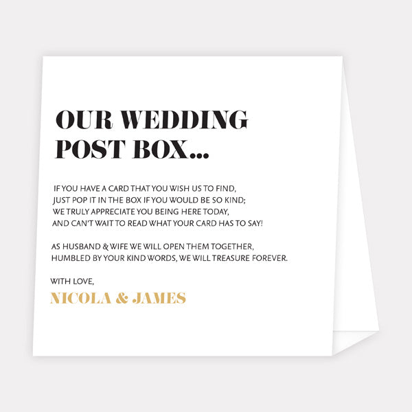 Metallic Ampersand Metallic Personalised Wedding Post Box