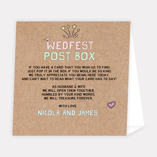 Summer Wedfest Personalised Wedding Post Box