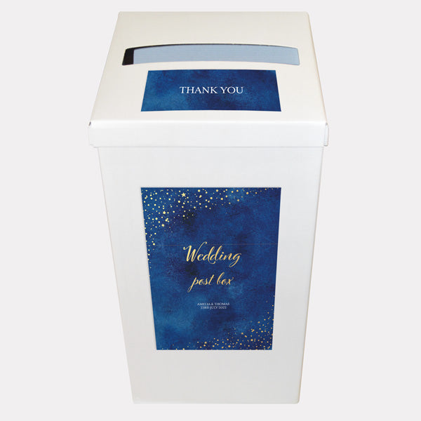 Starry Night Foil Personalised Wedding Post Box
