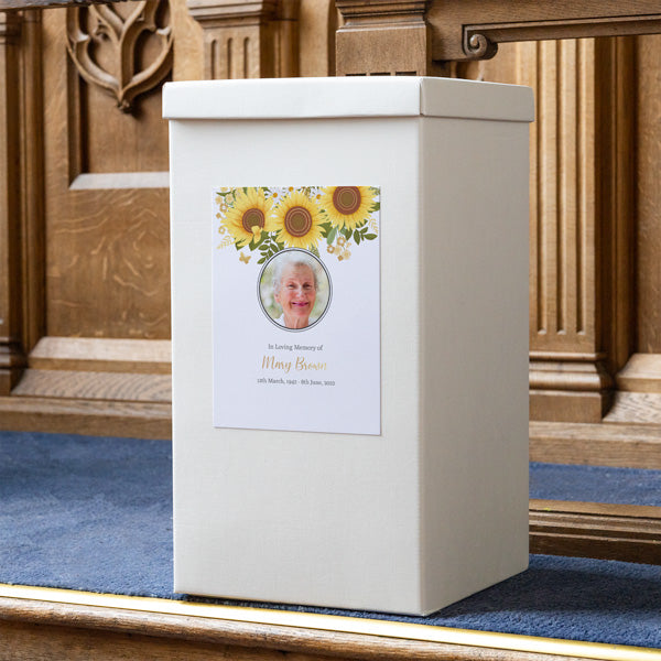 Foil Funeral Post Box - Sunflowers