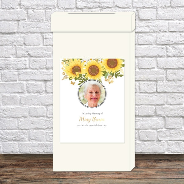 Foil Funeral Post Box - Sunflowers