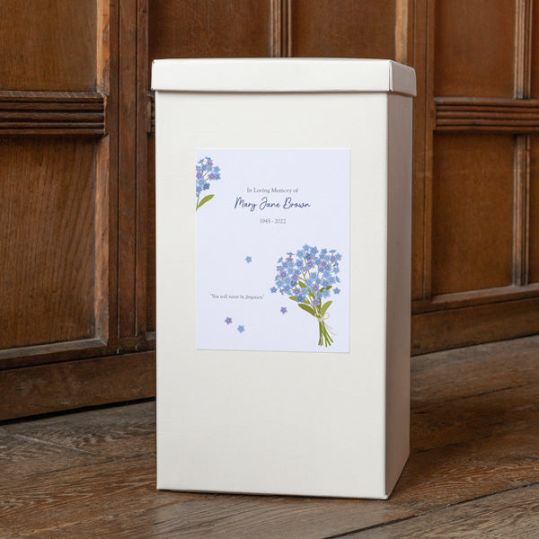 Funeral Post Box - Watercolour Forget Me Nots