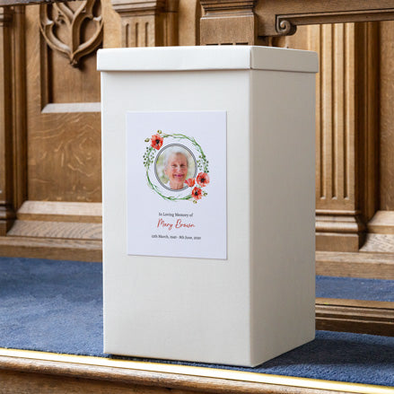 Funeral Post Box - Watercolour Poppy Garland