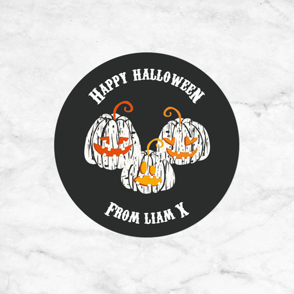 Pumpkin Trio - Halloween Sweet Bag Stickers - Pack of 35