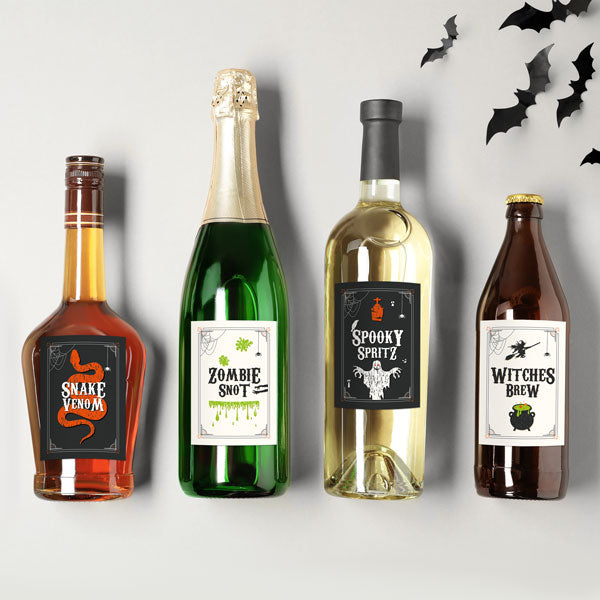 Pumpkin Trio - Halloween Bottle Labels - Assorted Pack of 9