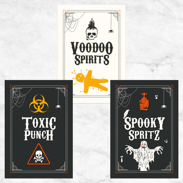 Pumpkin Trio - Halloween Bottle Labels - Assorted Pack of 9