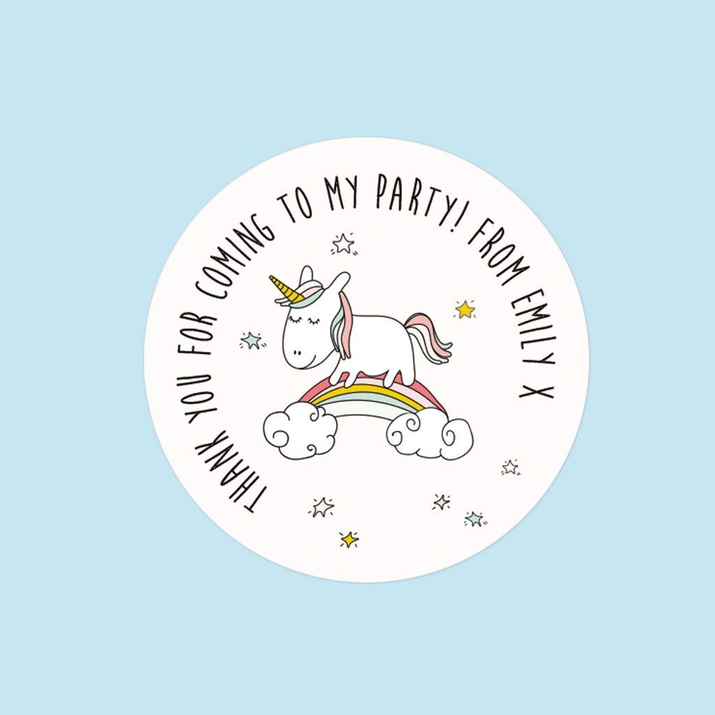 Rainbow Unicorn - Sweet Bag Stickers - Pack of 35