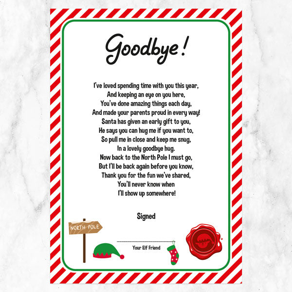 Red Stocking Elf - Christmas Elf Letters with Reports & Award Stickers