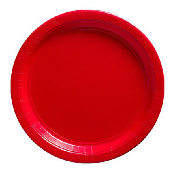 Paper Plates 18cm - Red Party Tableware - Pack of 8