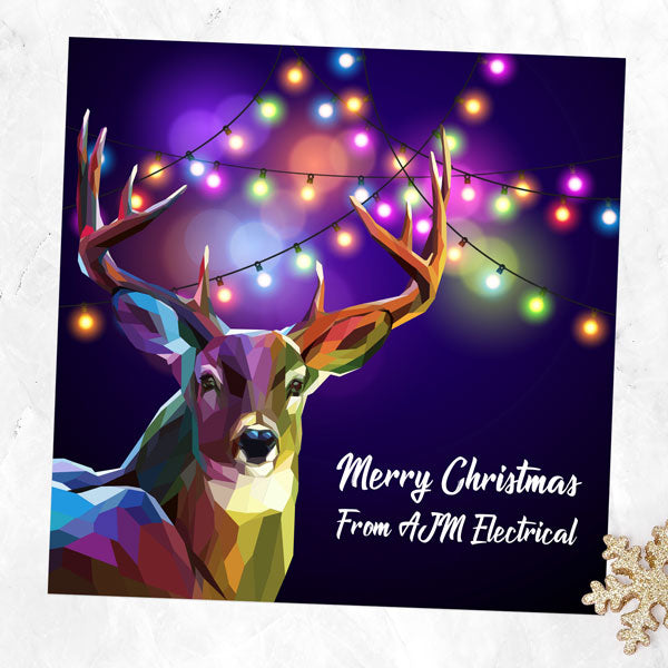 Business Christmas Cards - Reindeer Lights