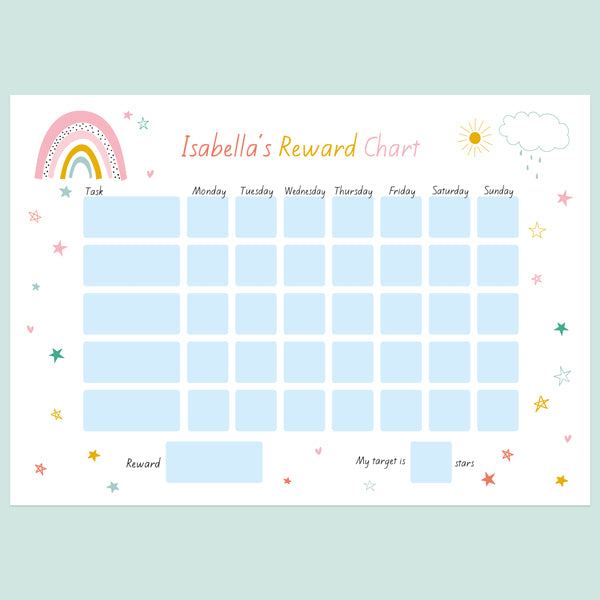 Chasing Rainbows - Personalised Reward Chart & Reusable Stickers