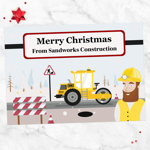 Business Christmas Cards - Roadwork Construction