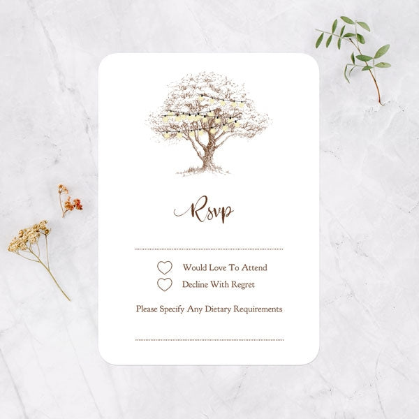 Romantic Woodland Tree RSVP Cards