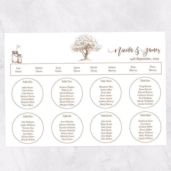 Romantic Woodland Tree Table Plan