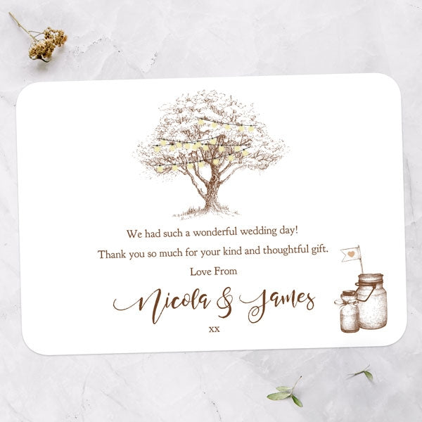 Romantic Woodland Tree Thank You Card
