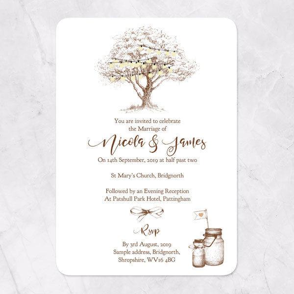 Romantic Woodland Tree Wedding Invitation