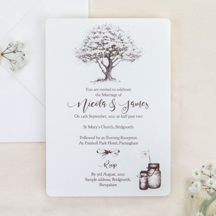 Romantic Woodland Tree Wedding Invitation