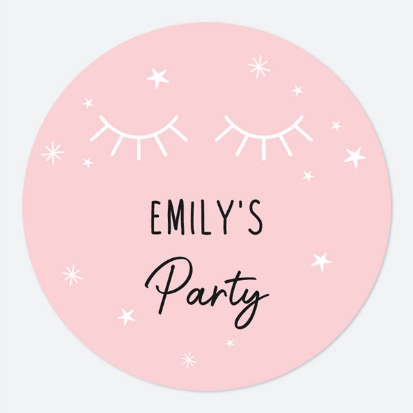 Beauty Pamper Party - Large Round Personalised Party Stickers - Pack of 12