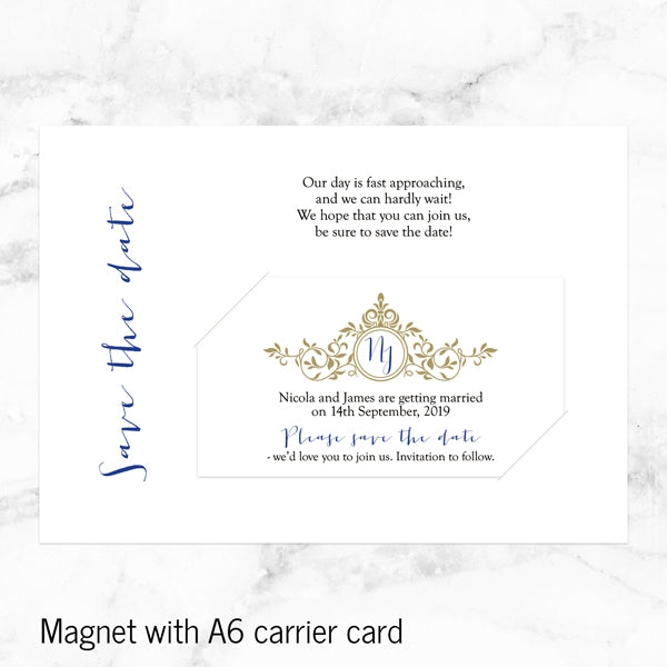 Royal Monogram Save the Date Magnets