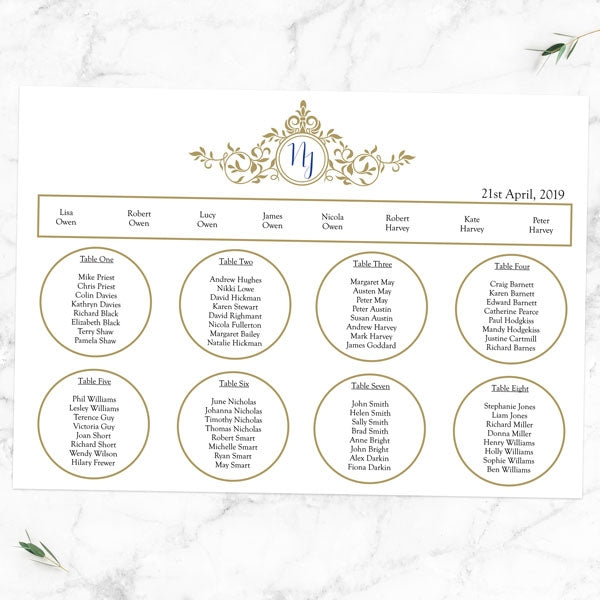 Royal Monogram Table Plan