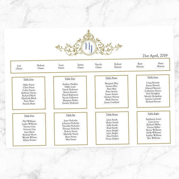 Royal Monogram Table Plan