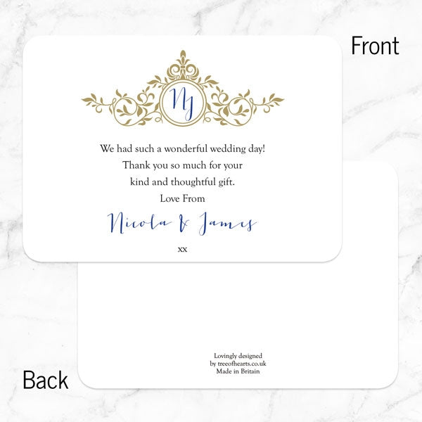 Royal Monogram Thank You Card