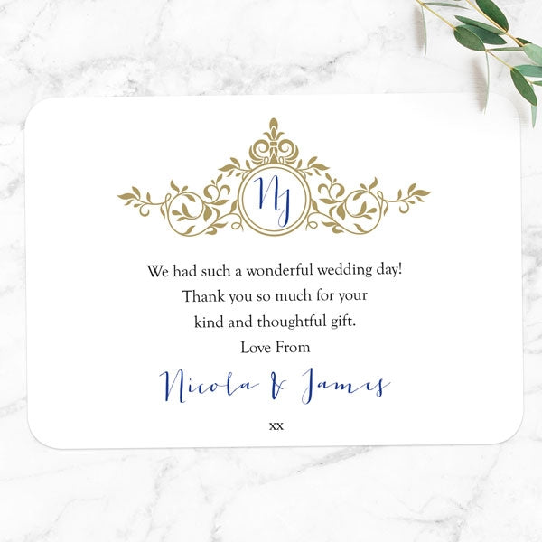 Royal Monogram Thank You Card