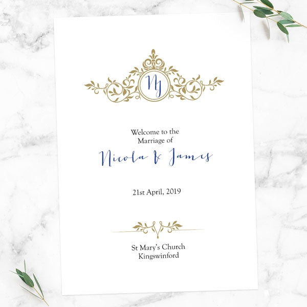 Royal Monogram Order Of Service