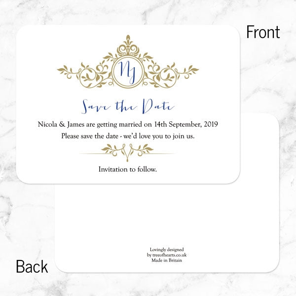 Royal Monogram Save the Date Cards
