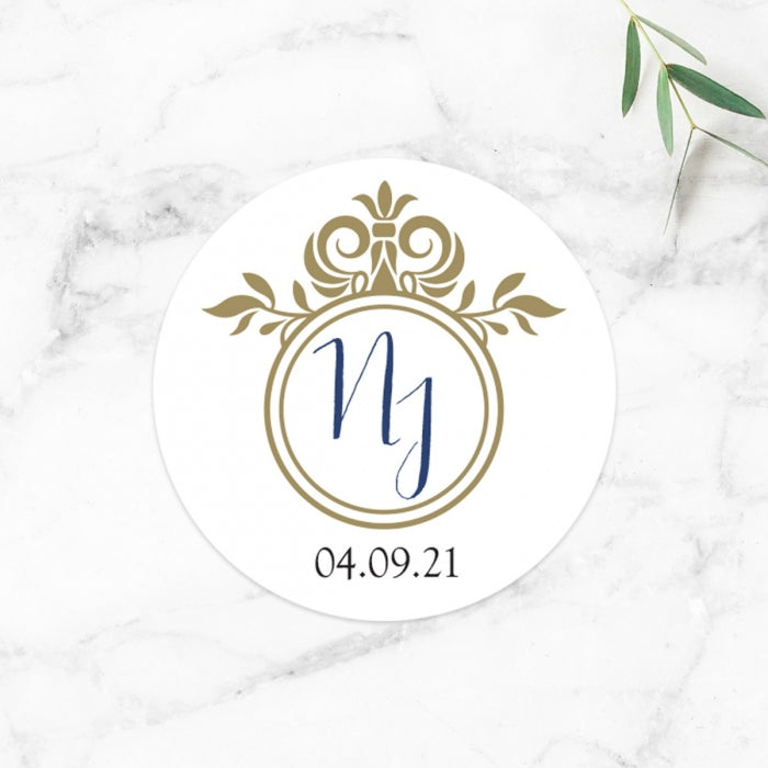 Royal Monogram Wedding Stickers - Pack of 35 - Fast Delivery at Dotty ...