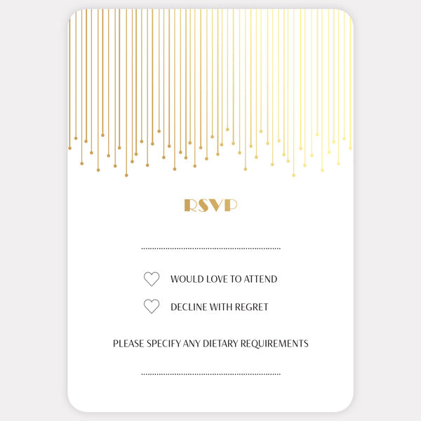 Art Deco Chandelier - Foil Boutique Wedding Invitation & RSVP