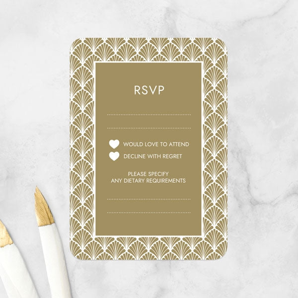 Art Deco Elegance Iridescent RSVP Cards