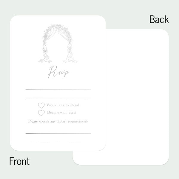 Floral Wedding Arch - Foil Wedding RSVP Cards